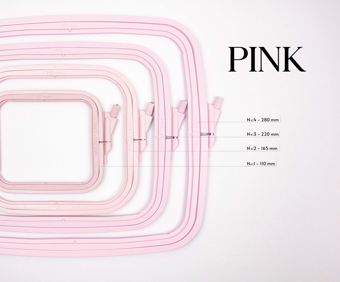 Cerc de plastic patrat Nurge 250*280 mm, 300-4 Pink