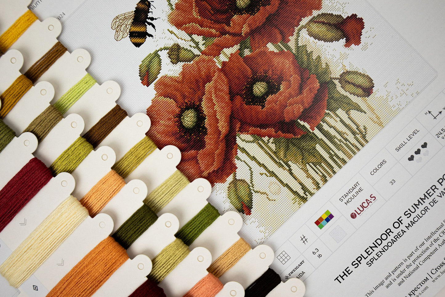 Cross stitch kit Luca-S - The Splendor of Summer Poppies, B7042