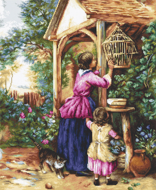 Luca-S Cross Stitch Kit - Bird in a Cage, G583