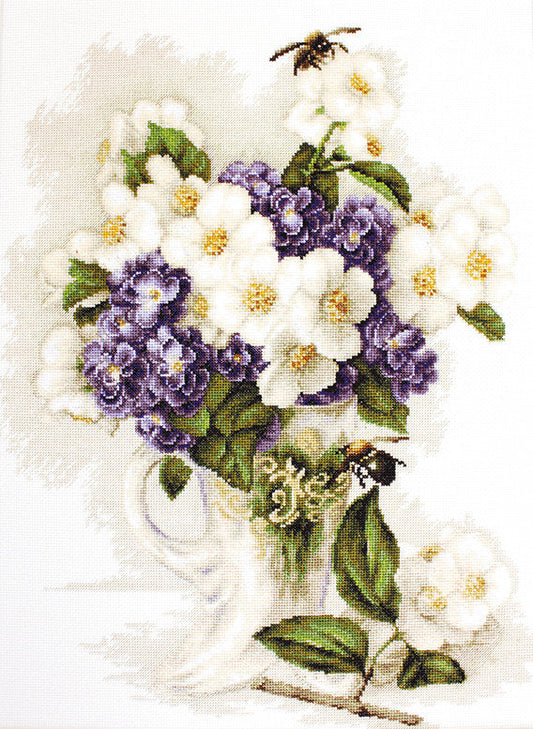 Cross stitch kit Luca-S - B512 Vase with jasmine flowers