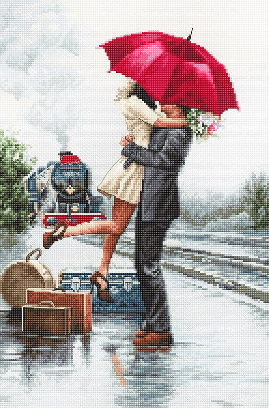 Cross stitch kit Luca-S - B2369 Couple at the train station