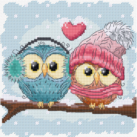 Cross stitch kit Luca-S - B1400 Two cute owls
