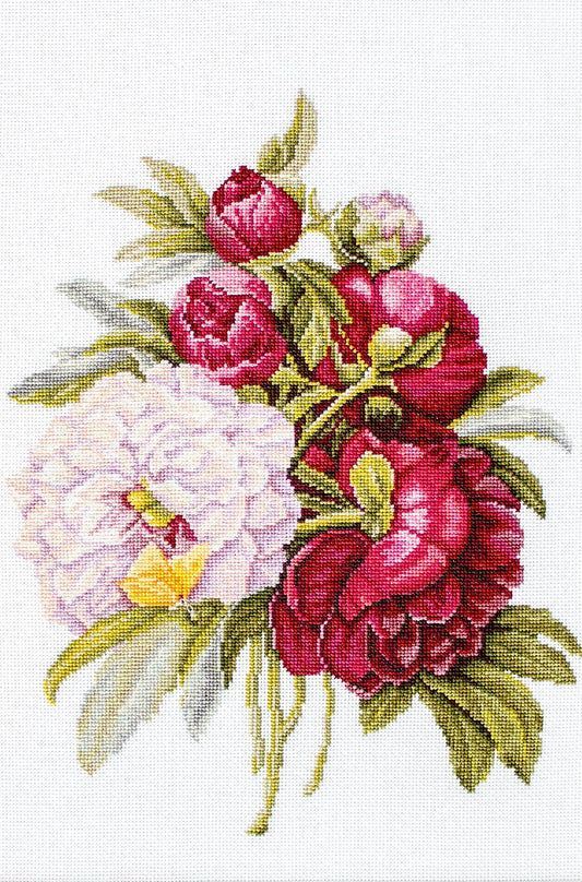 Cross stitch kit Luca-S - B2354 Bouquet of peonies