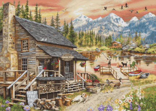 Cross stitch kit GOLD - B2413 Wooden cabin
