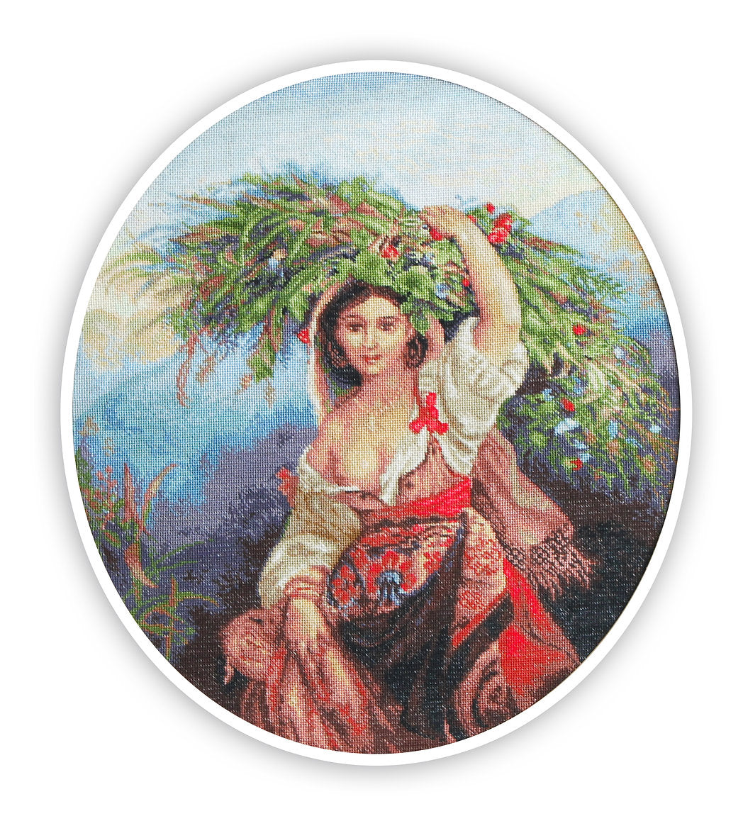 Cross stitch kit Luca-S - B466 Italian Girl with Flowers