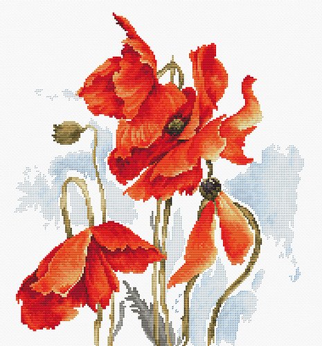 Cross stitch kit Luca-S - B2374 Poppies