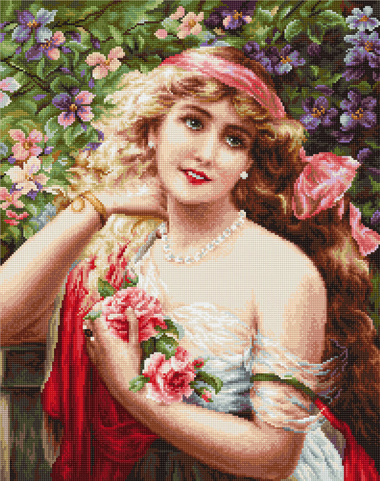 Luca-S Gobelin Embroidery Set - Young Woman with Roses, G549