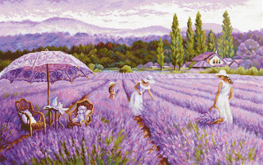 Cross stitch kit Luca-S GOLD - Lavender field BU5008