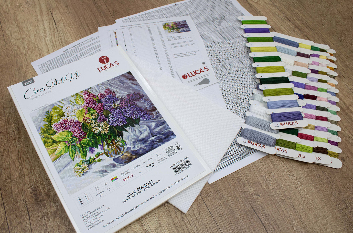 Set de brotat în cruciuliță Luca-S - Buchet de Liliac, B7015