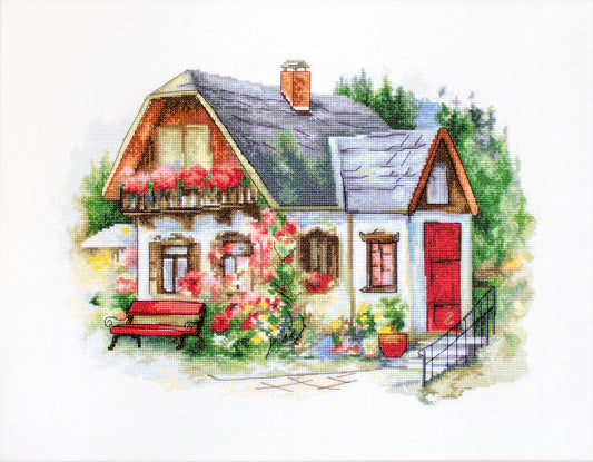 Cross stitch kit Luca-S - BU4005 Beautiful cottage in the country
