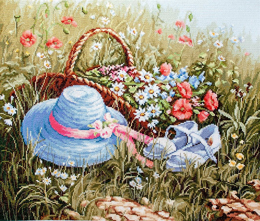 Cross stitch kit Luca-S - BU4020 Glade with poppies
