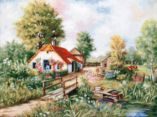 Cross stitch kit Luca-S - BU4011 Village landscape
