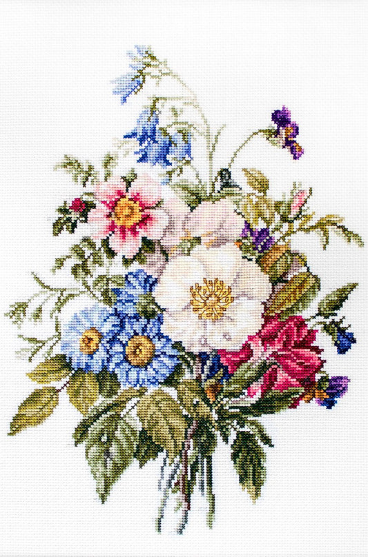 Cross stitch kit Luca-S - BU4004 Bouquet of summer flowers