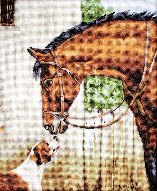 Luca-S Cross Stitch Kit - Hunter and Foxhound, G580