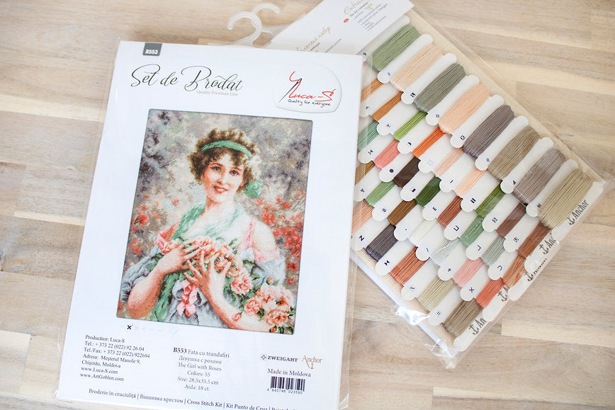 Cross stitch kit Luca-S - B553 Girl with Roses