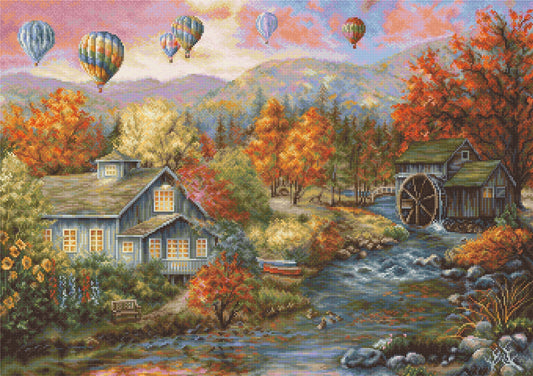 Cross stitch kit Luca-S - B616 Autumn stream mill