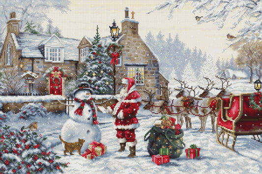 Cross stitch kit Luca-S GOLD - BU5011 Santa's house