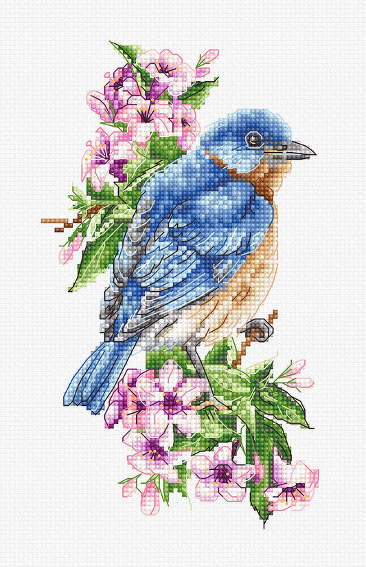 Cross stitch kit Luca-S - Blue bird on branch B1198