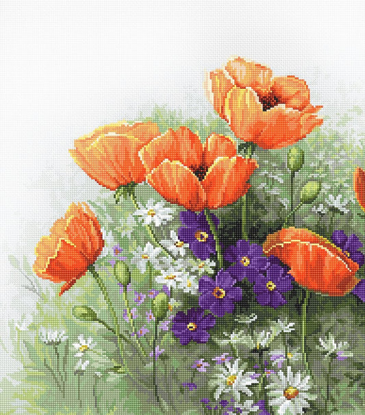Cross stitch kit Luca-S - B2368 Poppies