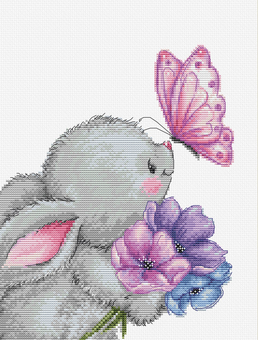 Cross stitch kit Luca-S - B1235 Rabbit and Butterfly