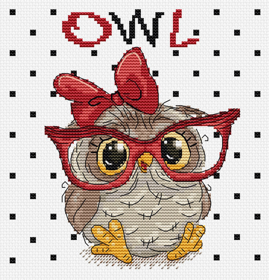 Cross stitch kit Luca-S - B1403 Owl with glasses