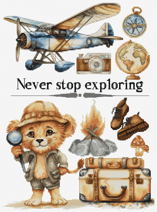 Cross stitch kit Luca-S - Never stop exploring, B1408