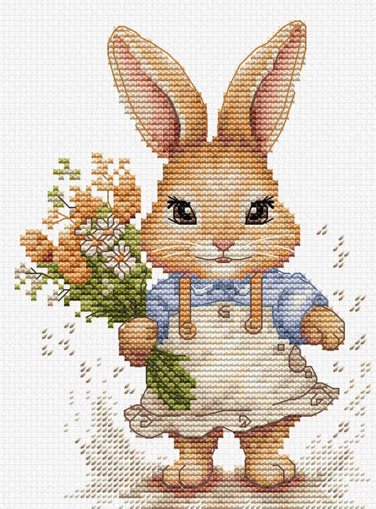 Cross stitch kit Luca-S - Happy Bunny, B1410