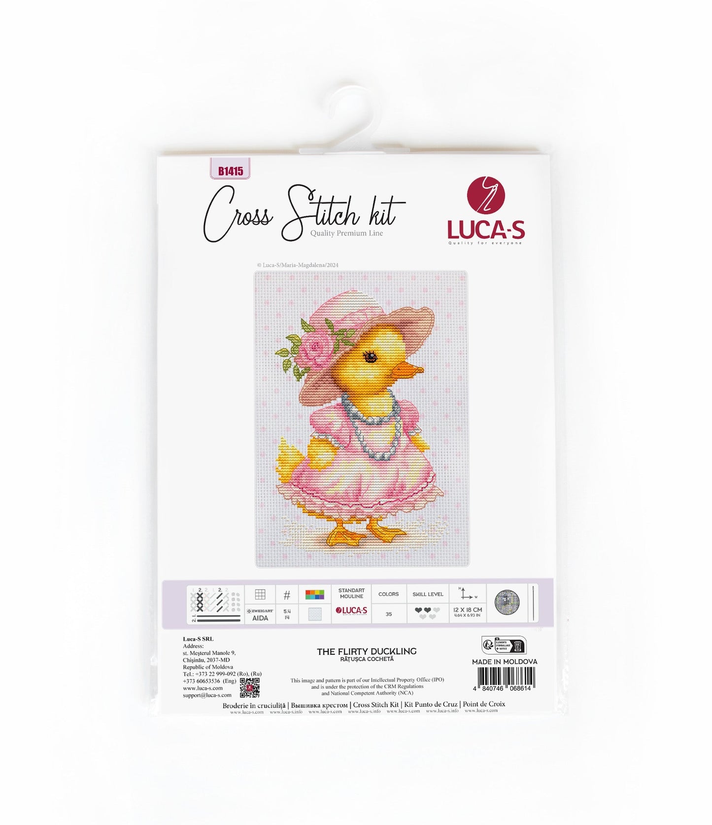 Cross stitch kit Luca-S - The Coquettish Duck, B1415