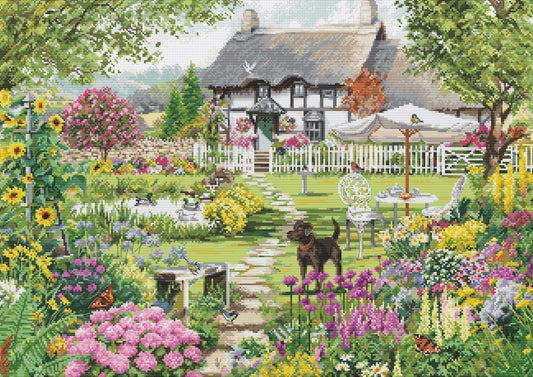 Cross stitch kit GOLD - B2412 The garden next to the house