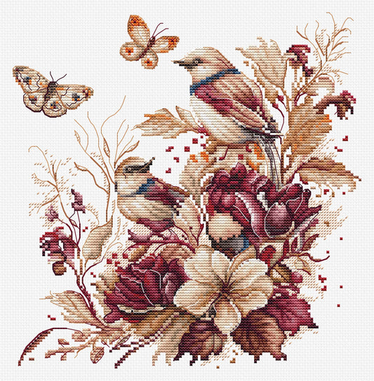 Cross stitch kit - B2419 Birds-Autumn