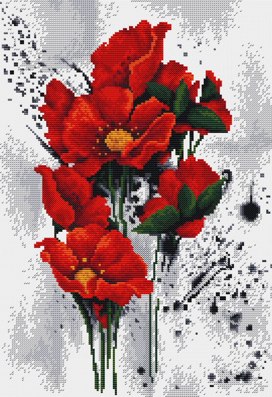 Cross stitch kit Luca-S - B7014 Poppies