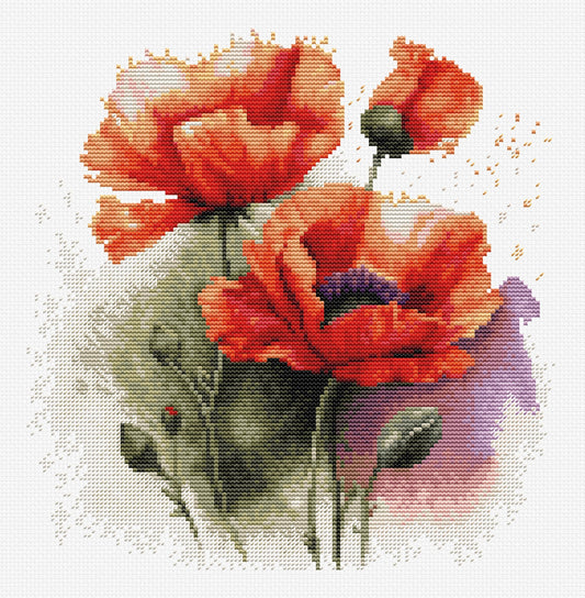 Cross stitch kit Luca-S - Poppy Flowers, B7024