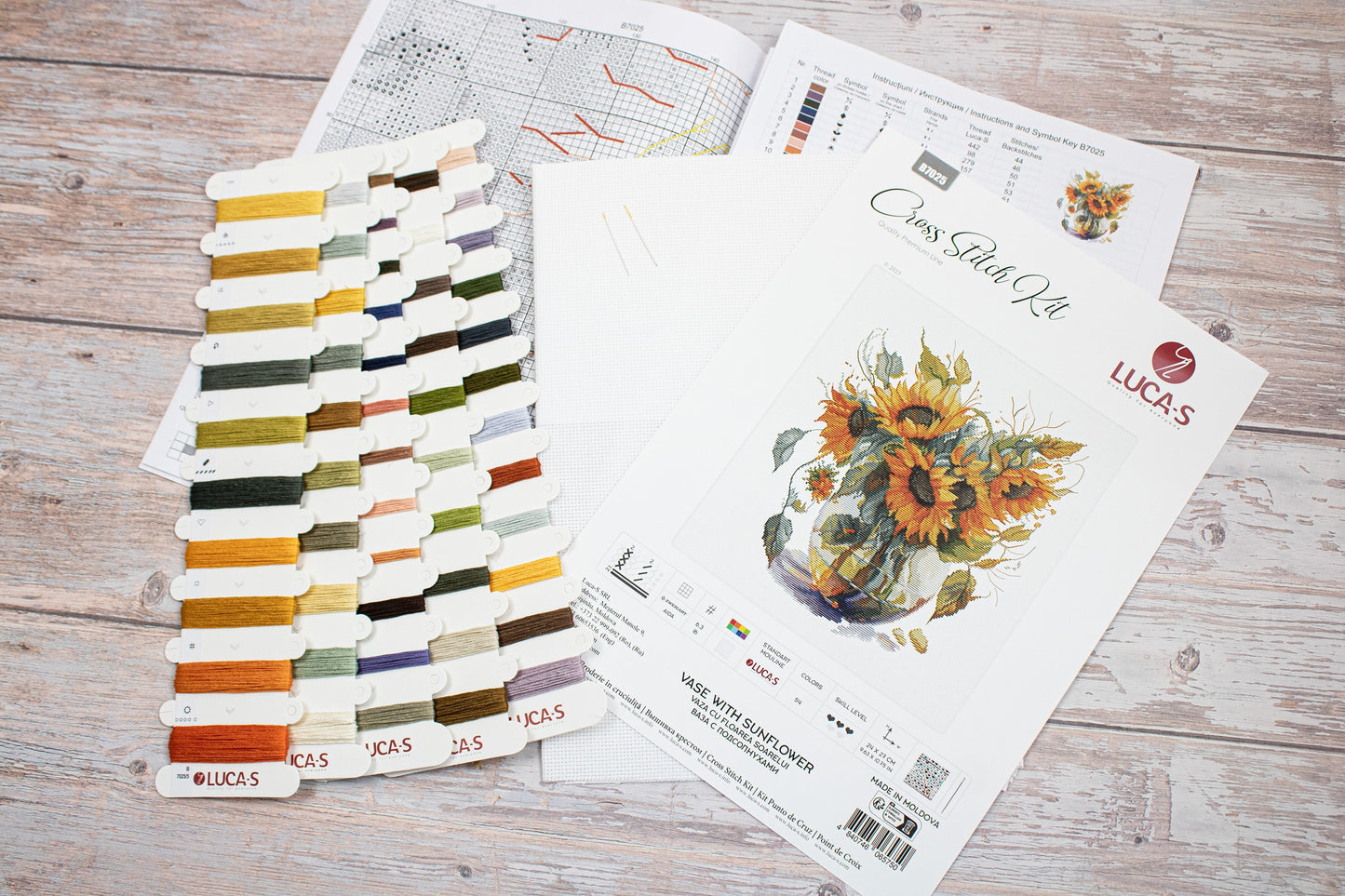 Cross stitch kit Luca-S - Sunflower Vase, B7025
