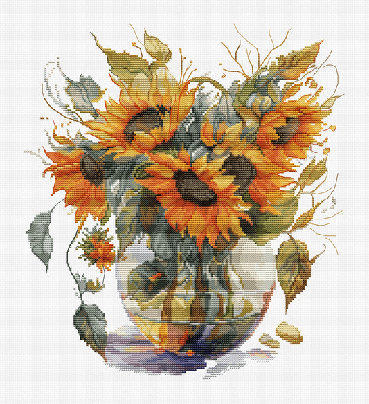 Cross stitch kit Luca-S - Sunflower Vase, B7025