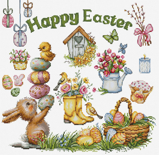 Cross stitch kit Luca-S - Happy Easter, B7048