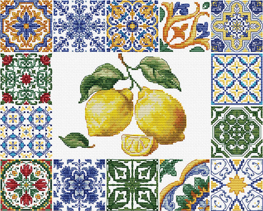 Set de brodat în cruciuliță Luca-S - Esența de Lămâie a Mediteranei, B7049