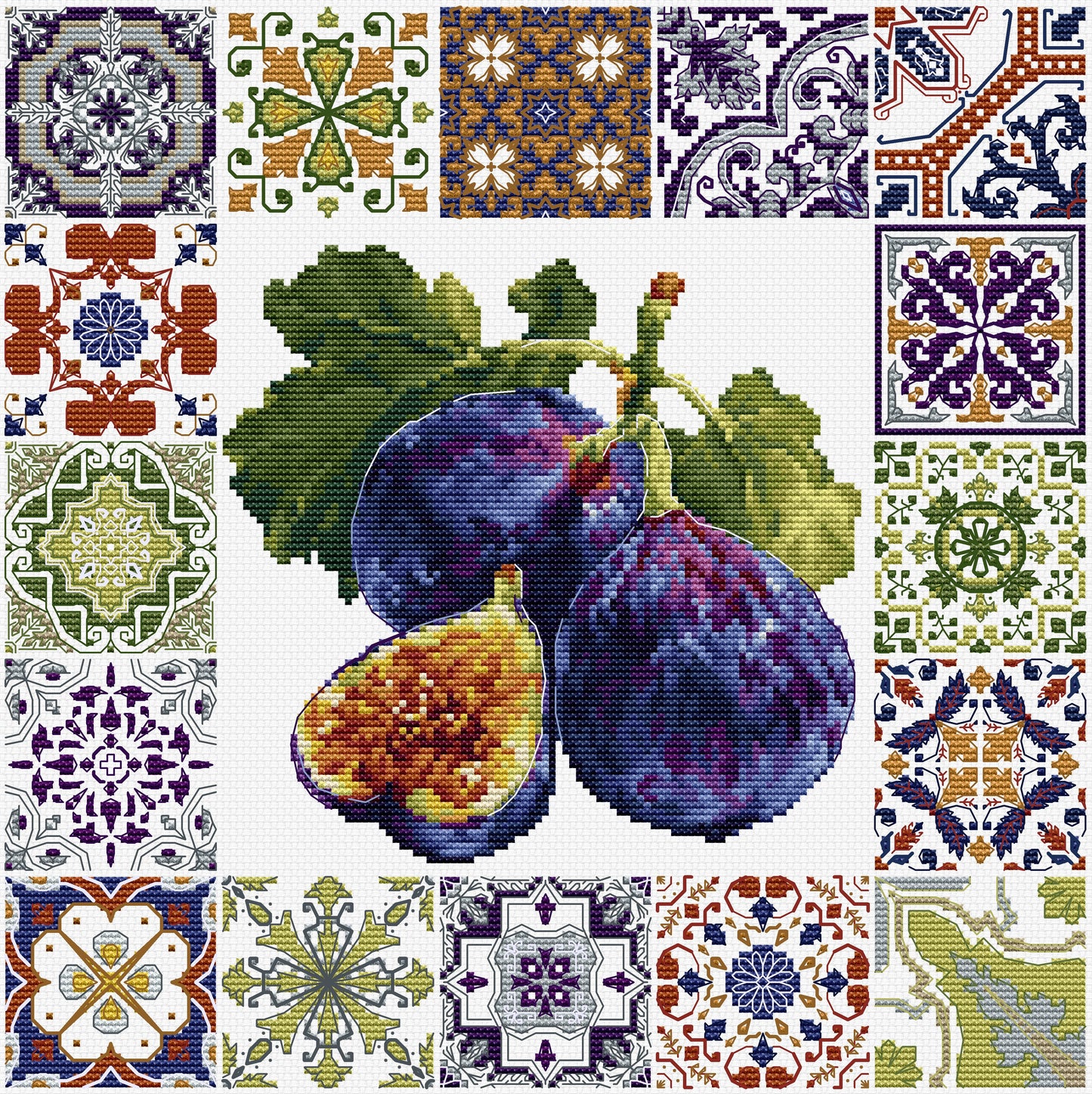Set de brodat în cruciuliță Luca-S - Mozaic de Smochine Mediteraneene, B7057