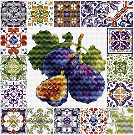 Set de brodat în cruciuliță Luca-S - Mozaic de Smochine Mediteraneene, B7057