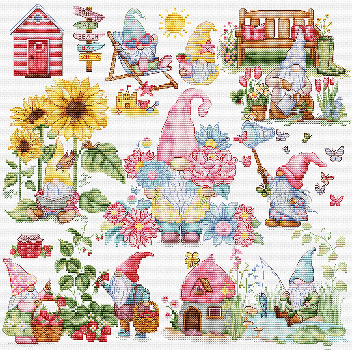 Set de brodat în cruciuliță Luca-S -  Povestea Gnomilor, B7060