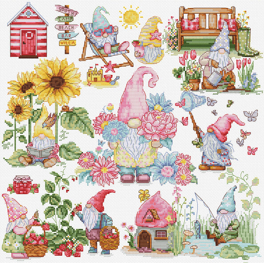 Set de brodat în cruciuliță Luca-S -  Povestea Gnomilor, B7060