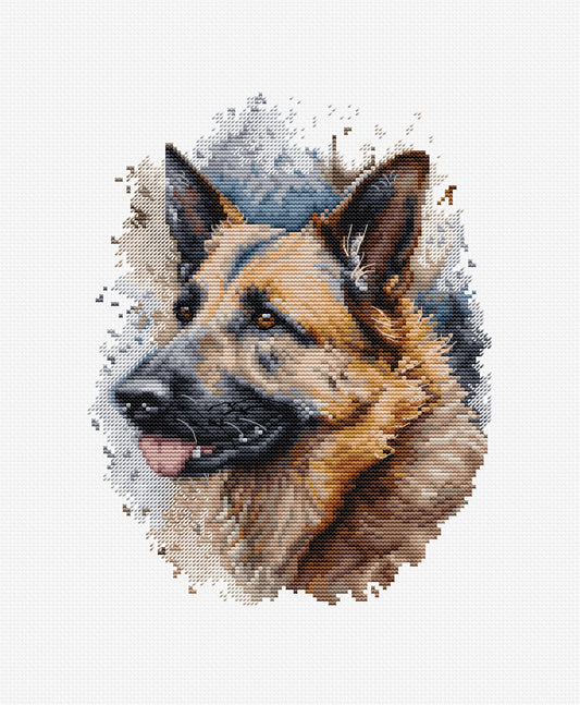 Embroidery kit with frame included Luca-S - BC214 German Shepherd 