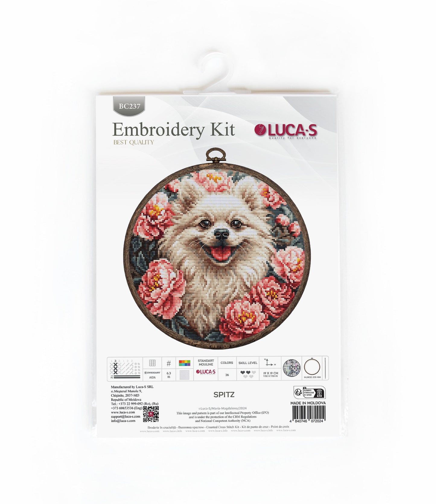 Embroidery set with frame included Luca-S - Spitz, BC237