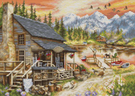 Cross stitch kit - BU5020 Wooden cabin