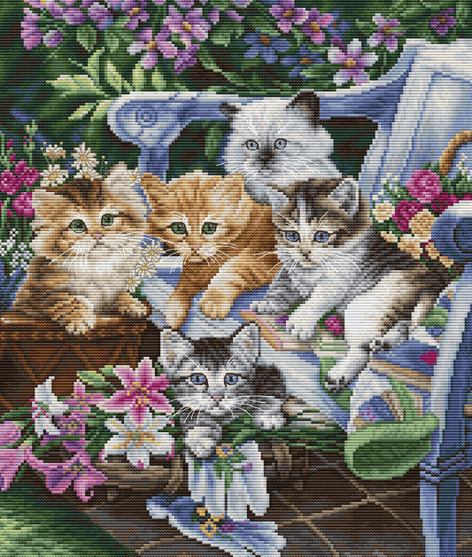 Cross stitch kit - BU5026 Friends in the garden