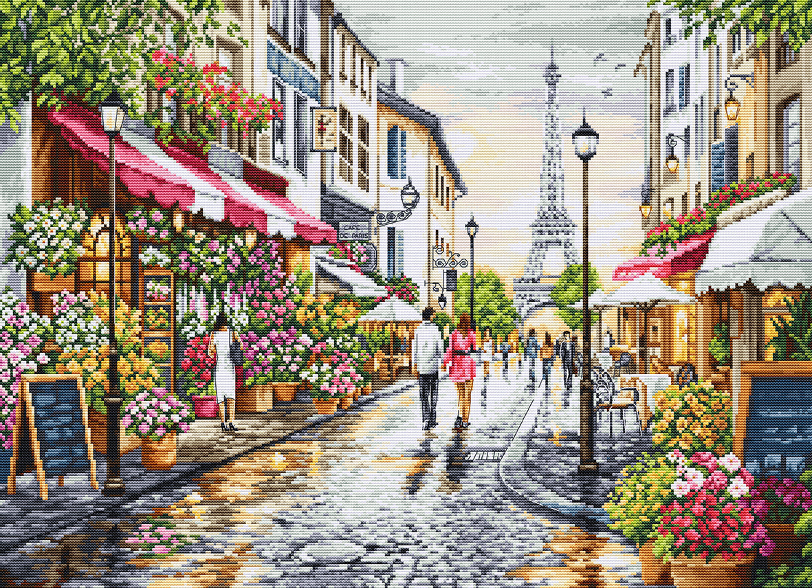 Set de brodat în cruciuliță Luca-S GOLD - Florăria din Paris, BU5107