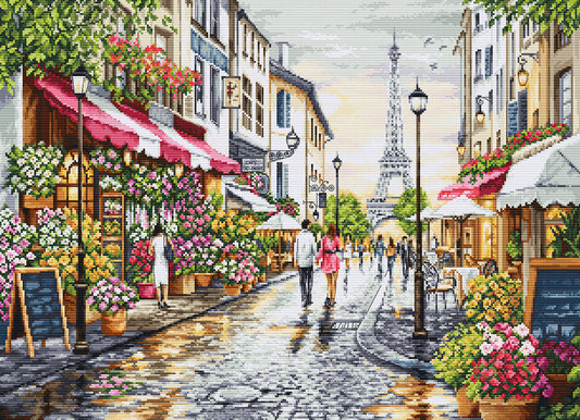 Set de brodat în cruciuliță Luca-S GOLD - Florăria din Paris, BU5107