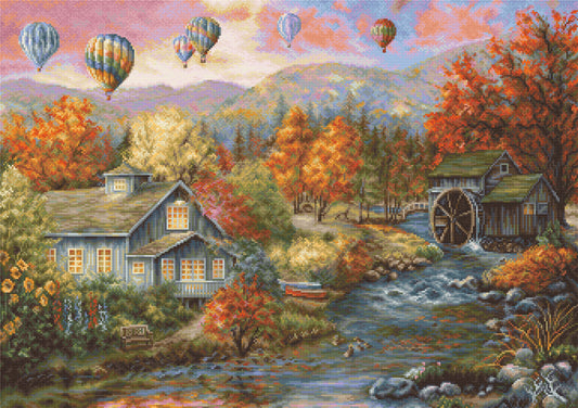 Luca-S Gold embroidery set - Autumn stream mill, G616