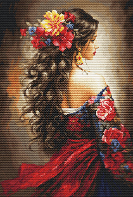 Cross stitch kit Luca-S GOLD - Spanish Girl, B702