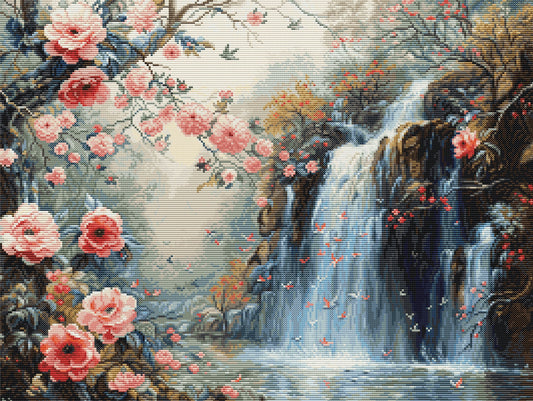 Cross stitch kit Luca-S GOLD - Crystal Waterfall, B708