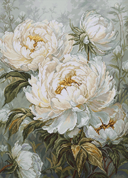 Luca-S GOLD gobelin embroidery set - Spring Peonies Light, G715